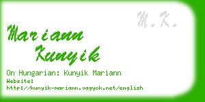 mariann kunyik business card